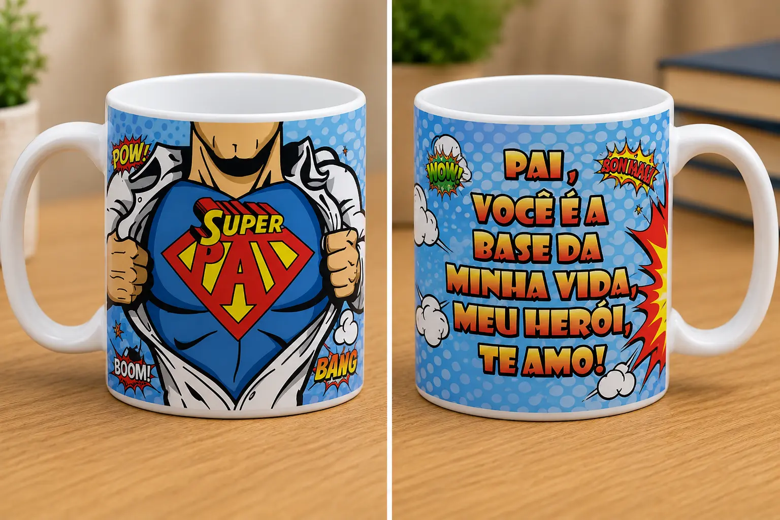 Caneca #07 — Super Pai — estilo HQ / quadrinhos