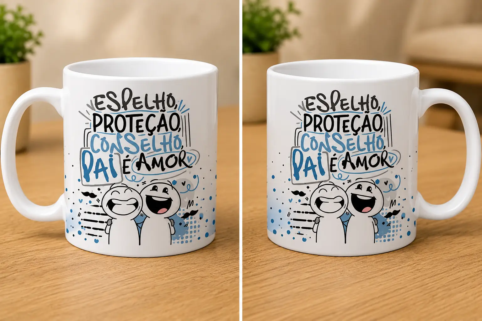 Caneca #09 — Espelho, proteção, conselho — pai é amor