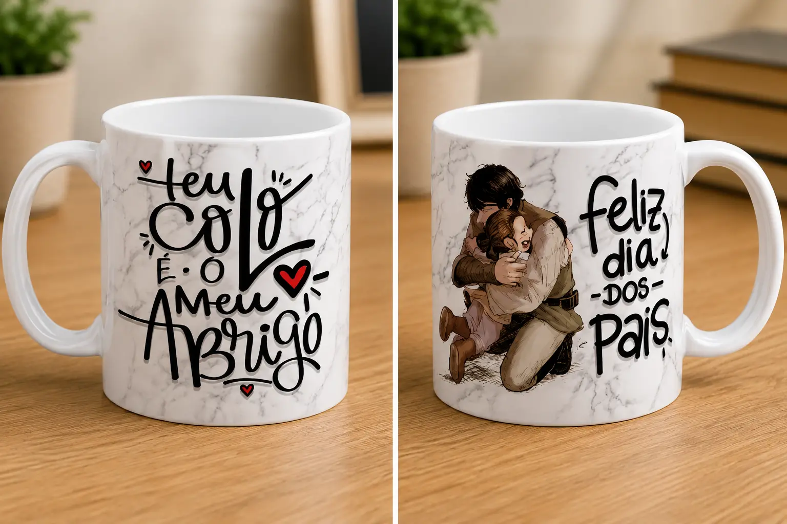 Caneca #05 — Teu colo é o meu abrigo — Feliz Dia dos Pais